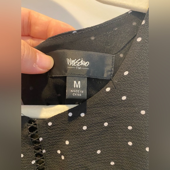 Mossimo polka dot dress, off the shoulder cold shoulder, flutter top - Picture 7 of 9